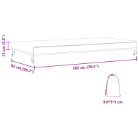 Produktbild för Bordskydd Enfärgad Svart 202 x 92 x 15 cm tyg