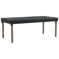 Produktbild för Bordskydd Enfärgad Svart 202 x 92 x 15 cm tyg