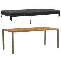 Produktbild för Bordskydd Enfärgad Svart 202 x 92 x 15 cm tyg