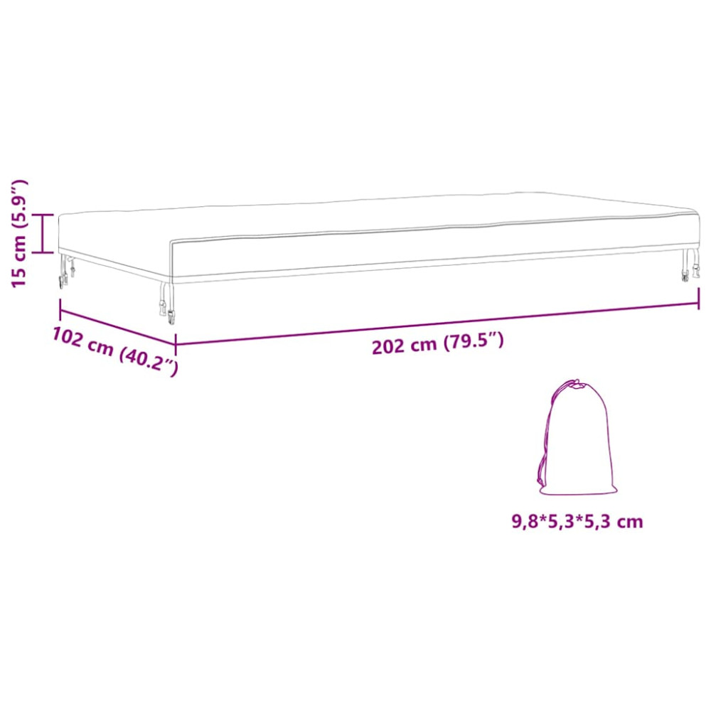 Produktbild för Bordskydd Enfärgad Svart 202 x 102 x 15 cm tyg
