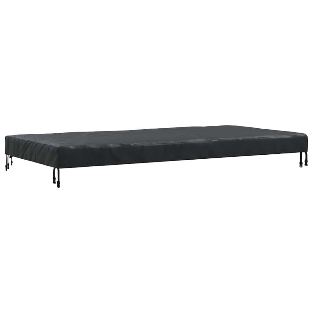 Produktbild för Bordskydd Enfärgad Svart 202 x 102 x 15 cm tyg
