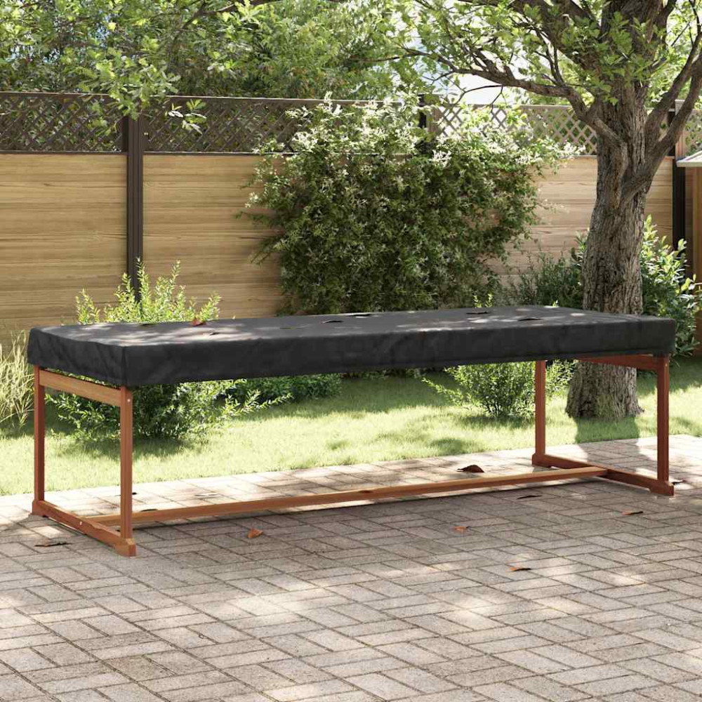 Produktbild för Bordskydd Enfärgad Svart 242 x 102 x 15 cm tyg