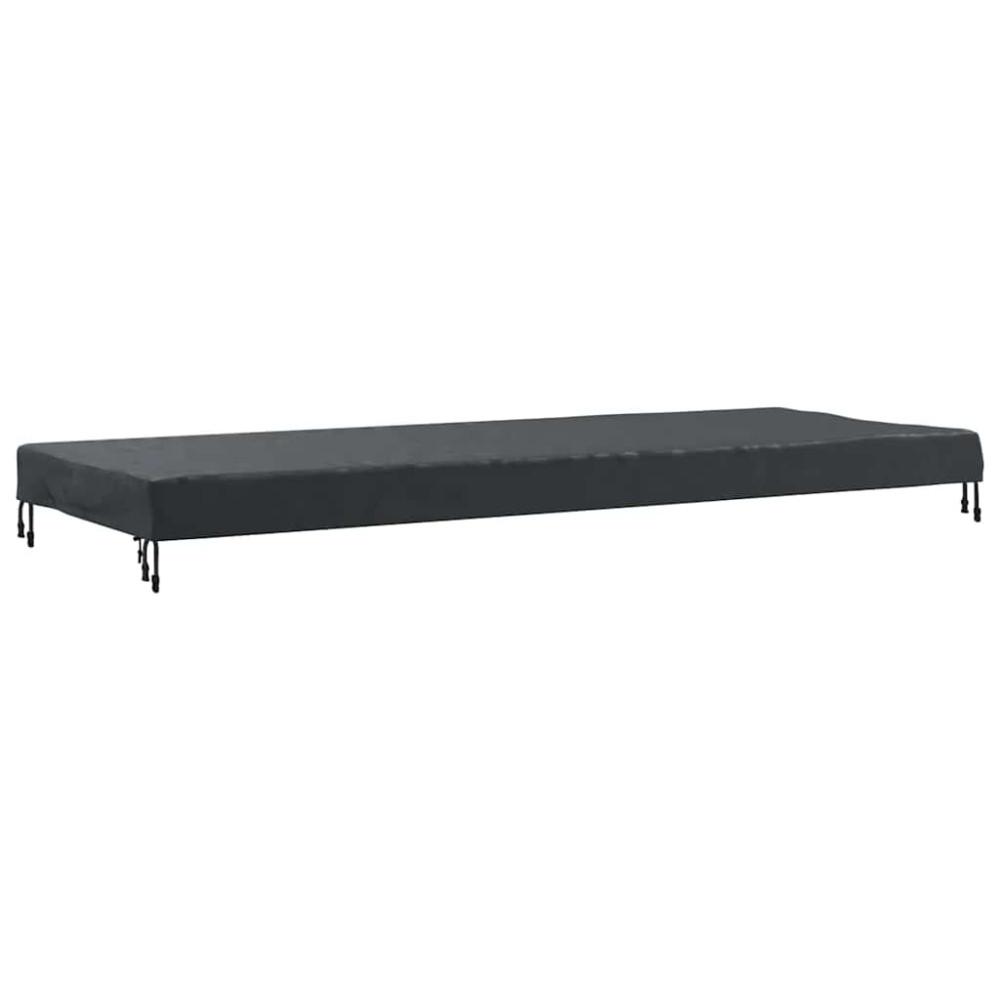Produktbild för Bordskydd Enfärgad Svart 242 x 102 x 15 cm tyg