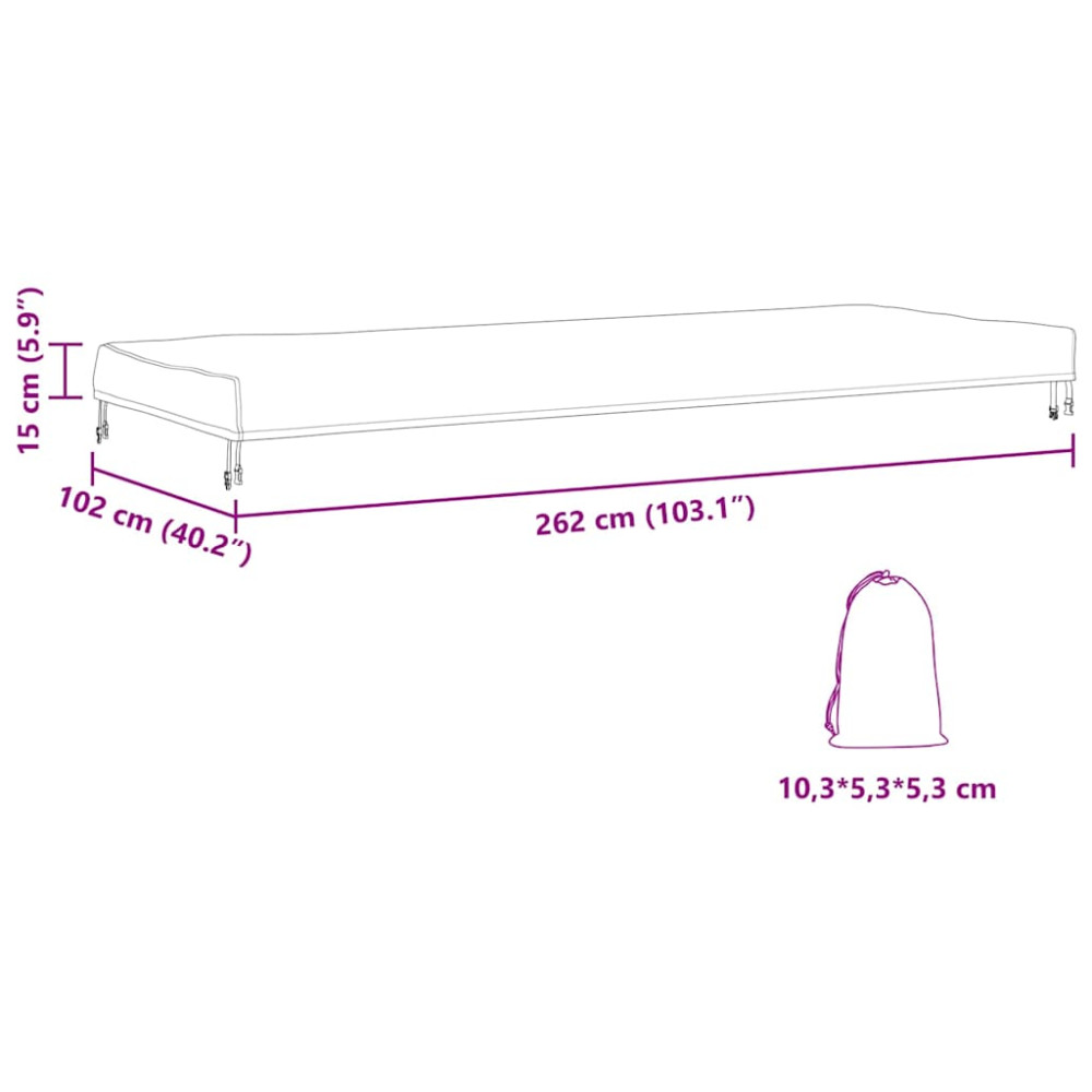 Produktbild för Bordskydd Enfärgad Svart 262 x 102 x 15 cm tyg