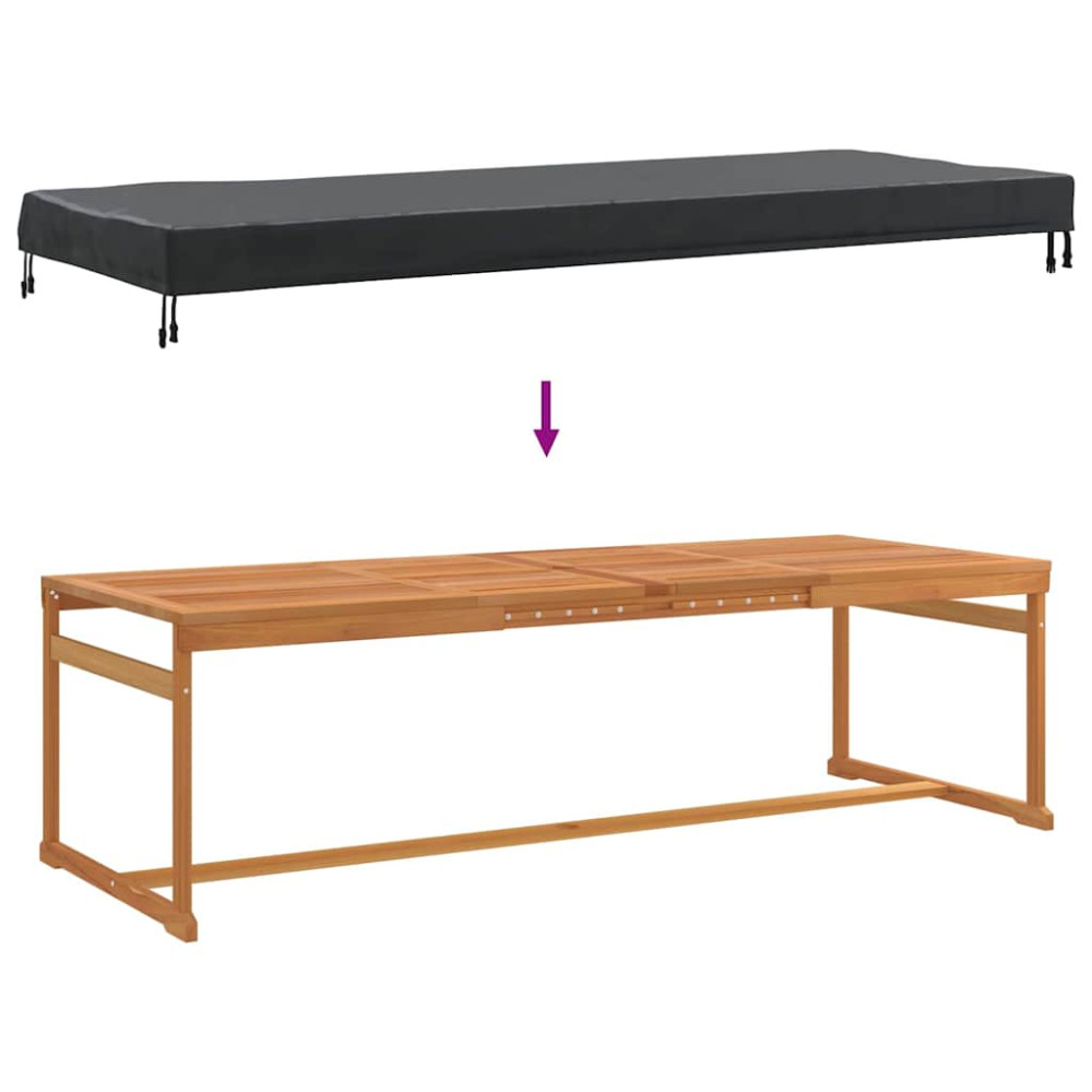 Produktbild för Bordskydd Enfärgad Svart 262 x 102 x 15 cm tyg