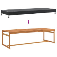 Produktbild för Bordskydd Enfärgad Svart 262 x 102 x 15 cm tyg