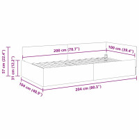 Produktbild för Hörn Sängram med huvudgavel Blå 100 cm x 200 cm tyg