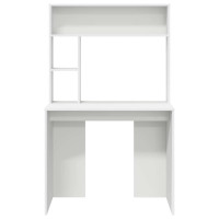 Produktbild för Skrivbord med hylla Vit 91 x 50 x 149 cm Konstruerat trä