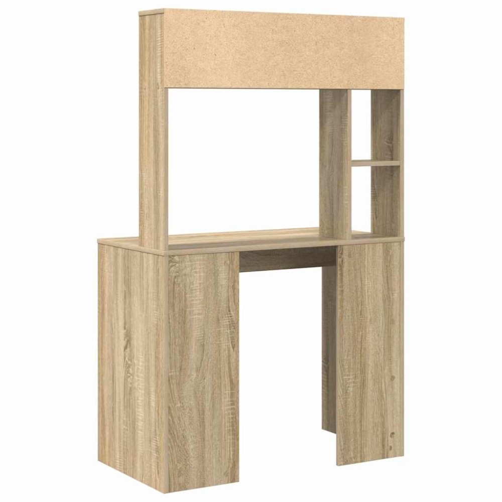 Produktbild för Skrivbord med hylla Sonoma-ek 91 x 50 x 149 cm Konstruerat trä