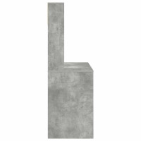 Produktbild för Skrivbord med hylla Betonggrå 91 x 50 x 149 cm Konstruerat trä