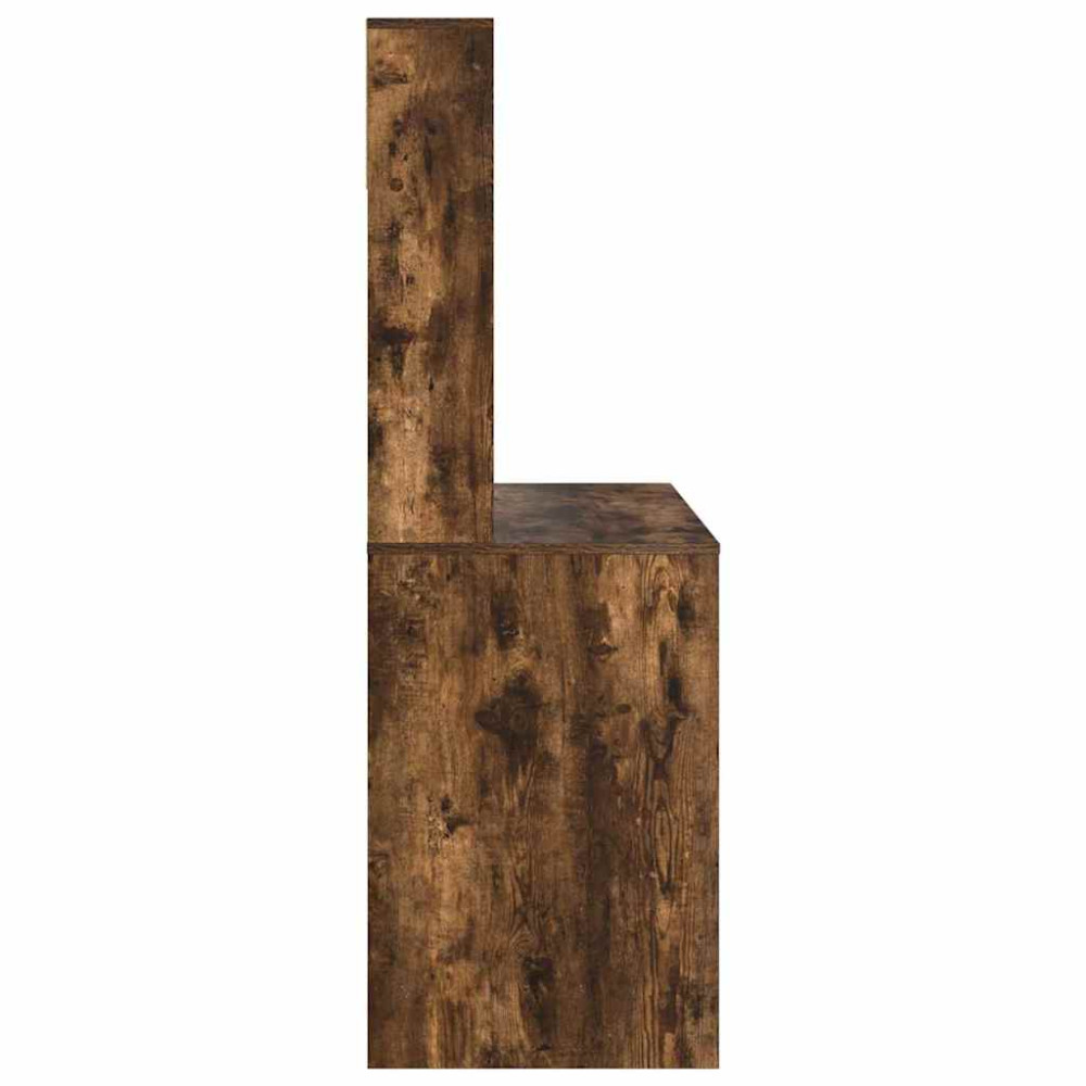 Produktbild för Skrivbord med hylla Rökt ek 91 x 50 x 149 cm Konstruerat trä
