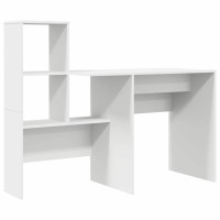 Produktbild för Skrivbord med hylla Vit 131,5 x 50 x 106,5 cm Konstruerat trä