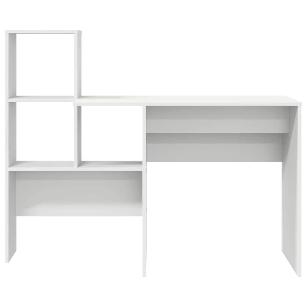 Produktbild för Skrivbord med hylla Vit 131,5 x 50 x 106,5 cm Konstruerat trä