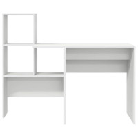 Produktbild för Skrivbord med hylla Vit 131,5 x 50 x 106,5 cm Konstruerat trä