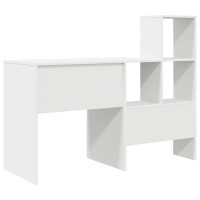 Produktbild för Skrivbord med hylla Vit 131,5 x 50 x 106,5 cm Konstruerat trä