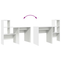 Produktbild för Skrivbord med hylla Vit 131,5 x 50 x 106,5 cm Konstruerat trä