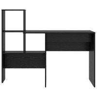 Produktbild för Skrivbord Svart Ek 131,5 x 50 x 106,5 cm Konstruerat trä