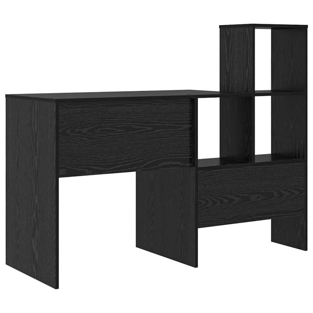 Produktbild för Skrivbord Svart Ek 131,5 x 50 x 106,5 cm Konstruerat trä