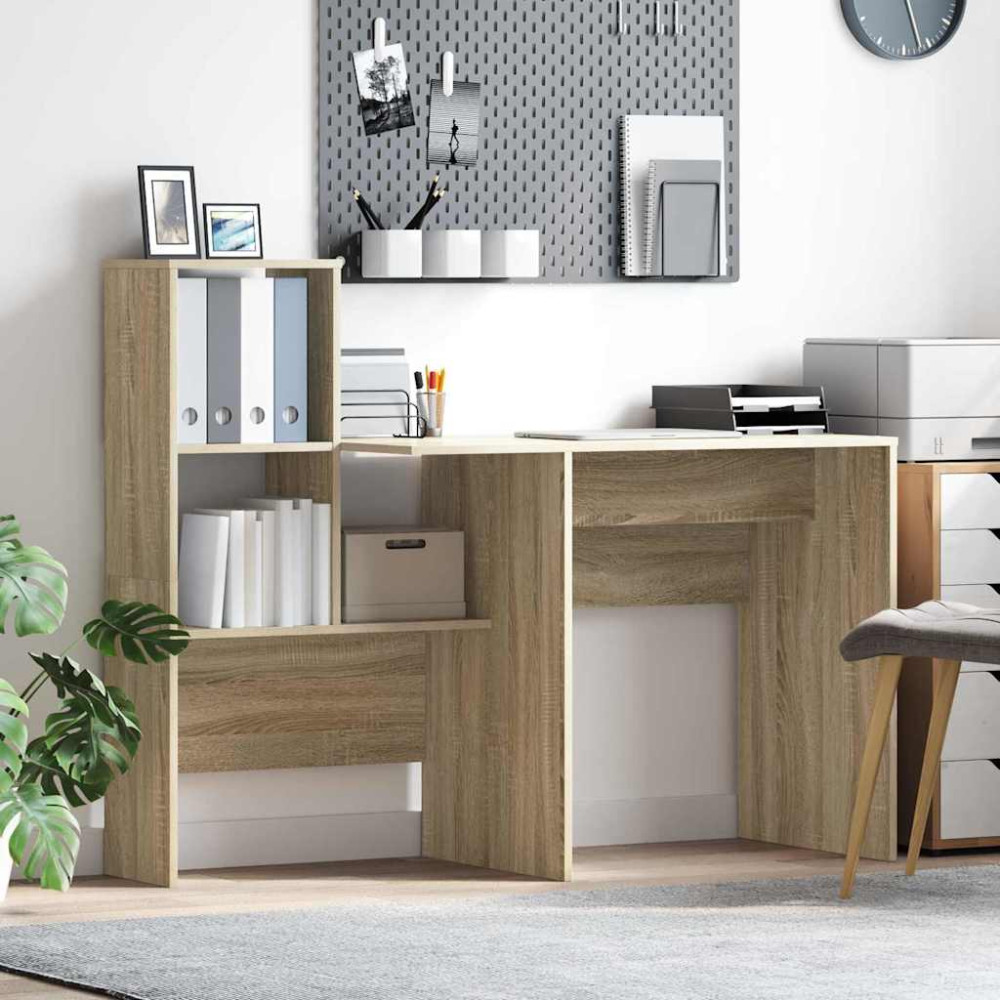 Produktbild för Skrivbord Sonoma-ek 131,5 x 50 x 106,5 cm Konstruerat trä