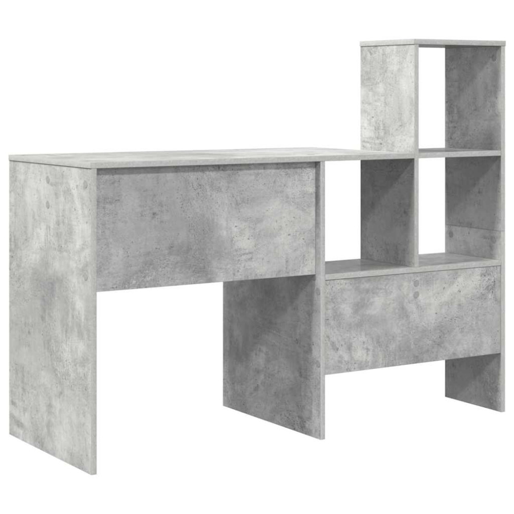Produktbild för Skrivbord Betonggrå 131,5 x 50 x 106,5 cm Konstruerat trä