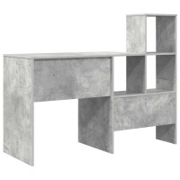 Produktbild för Skrivbord Betonggrå 131,5 x 50 x 106,5 cm Konstruerat trä