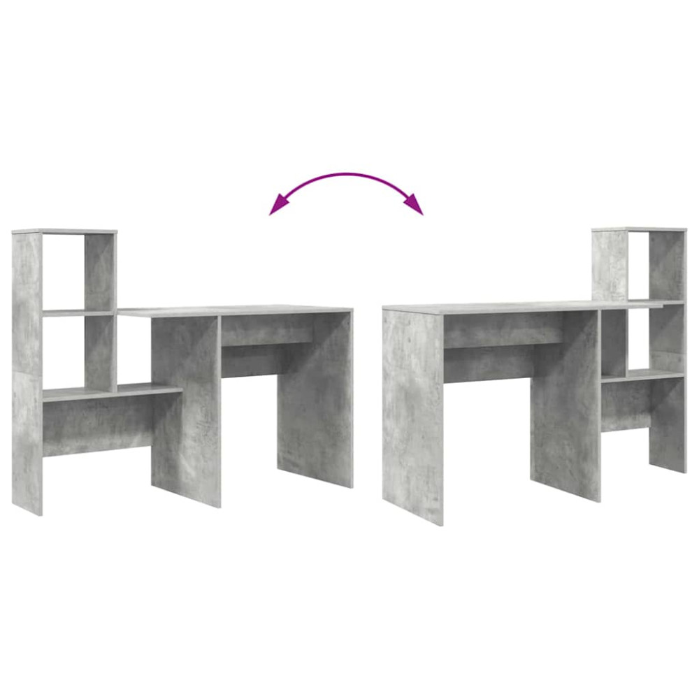 Produktbild för Skrivbord Betonggrå 131,5 x 50 x 106,5 cm Konstruerat trä