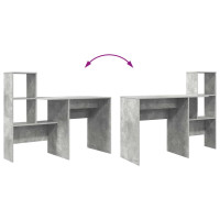 Produktbild för Skrivbord Betonggrå 131,5 x 50 x 106,5 cm Konstruerat trä