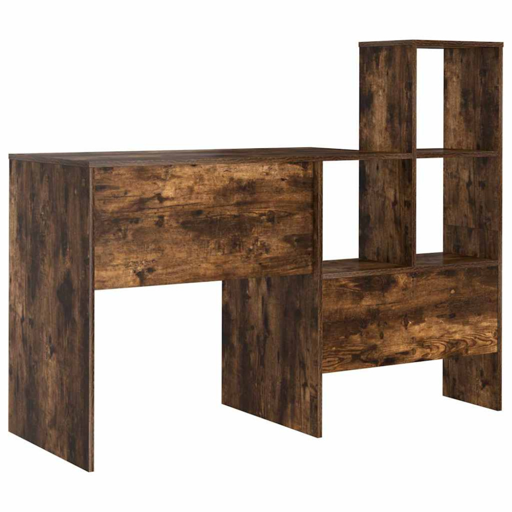 Produktbild för Skrivbord Rökt ek 131,5 x 50 x 106,5 cm Konstruerat trä
