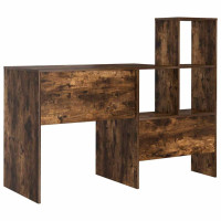 Produktbild för Skrivbord Rökt ek 131,5 x 50 x 106,5 cm Konstruerat trä