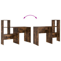 Produktbild för Skrivbord Rökt ek 131,5 x 50 x 106,5 cm Konstruerat trä
