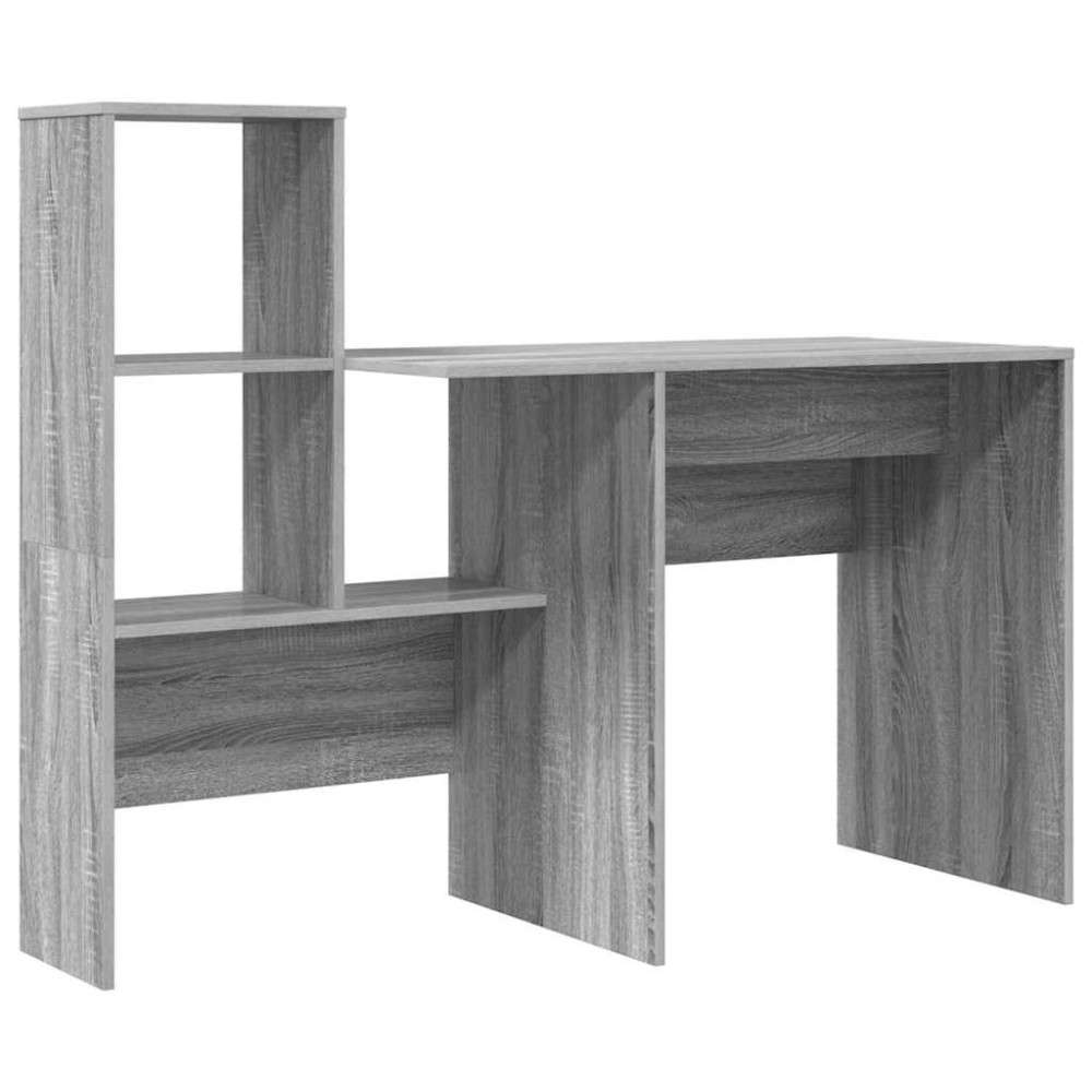 Produktbild för Skrivbord Grå Sonoma 131,5 x 50 x 106,5 cm Konstruerat trä