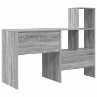 Produktbild för Skrivbord Grå Sonoma 131,5 x 50 x 106,5 cm Konstruerat trä