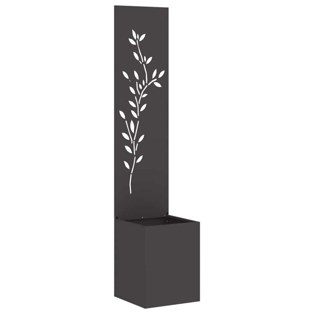 Produktbild för Trädgårds integritetsskärm Blommor Svart 32 x 32 x 150 cm
