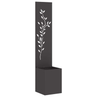 Produktbild för Trädgårds integritetsskärm Blommor Svart 32 x 32 x 150 cm
