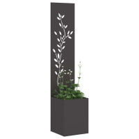 Produktbild för Trädgårds integritetsskärm Blommor Svart 32 x 32 x 150 cm