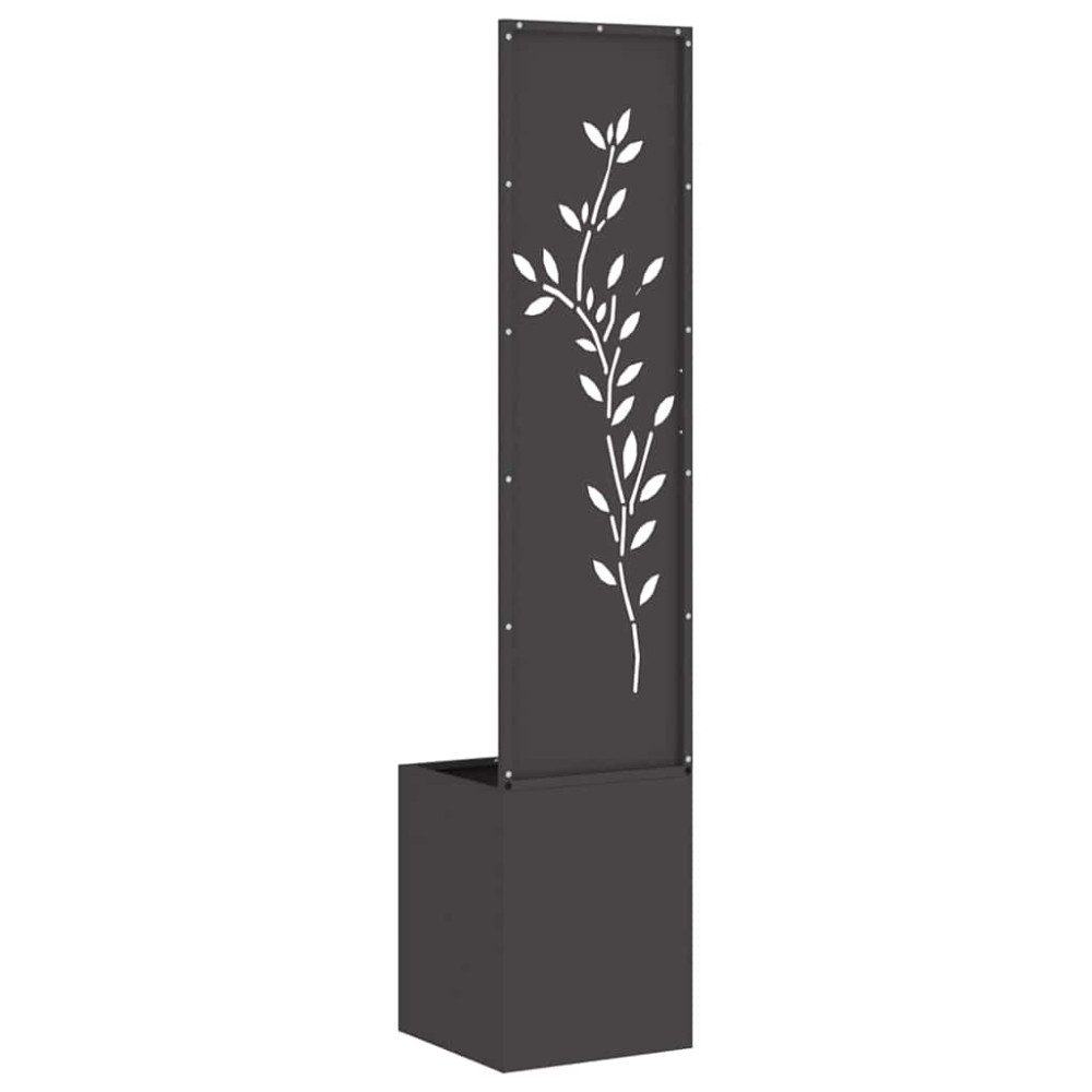 Produktbild för Trädgårds integritetsskärm Blommor Svart 32 x 32 x 150 cm