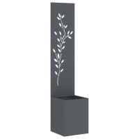 Produktbild för Trädgårds integritetsskärm Blommor Antracit 32 x 32 x 150 cm