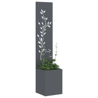 Produktbild för Trädgårds integritetsskärm Blommor Antracit 32 x 32 x 150 cm