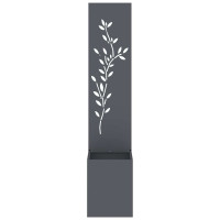Produktbild för Trädgårds integritetsskärm Blommor Antracit 32 x 32 x 150 cm