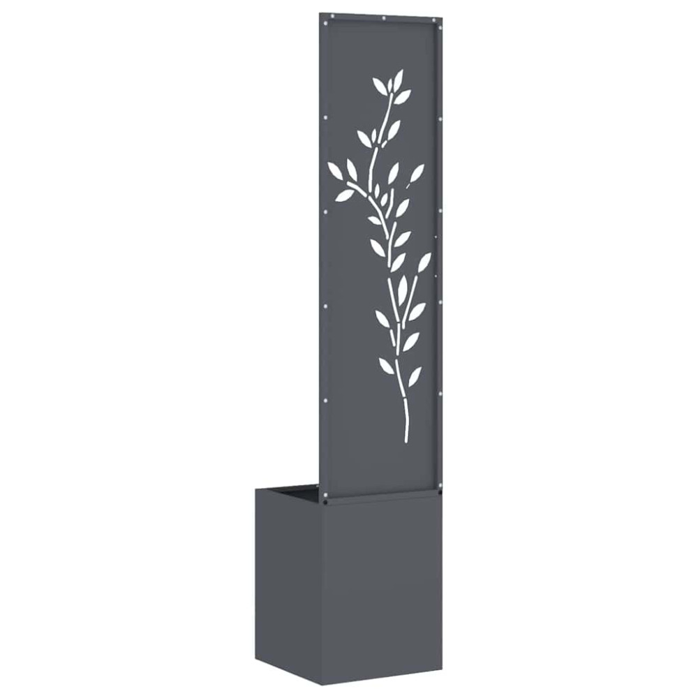 Produktbild för Trädgårds integritetsskärm Blommor Antracit 32 x 32 x 150 cm