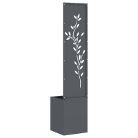 Produktbild för Trädgårds integritetsskärm Blommor Antracit 32 x 32 x 150 cm