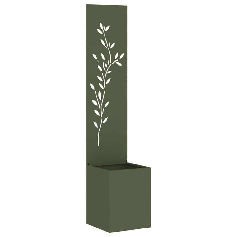 Produktbild för Trädgårds integritetsskärm Blommor Olivgrön 32 x 32 x 150 cm