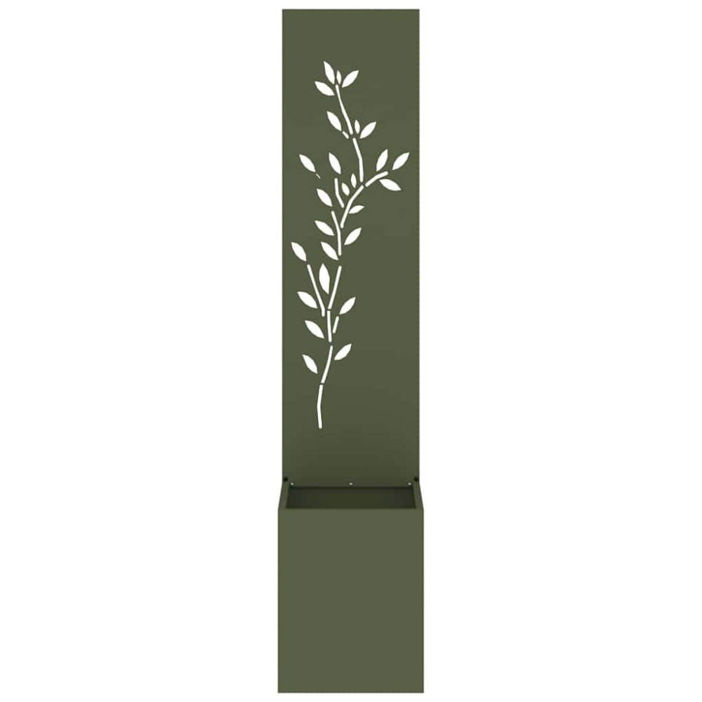 Produktbild för Trädgårds integritetsskärm Blommor Olivgrön 32 x 32 x 150 cm