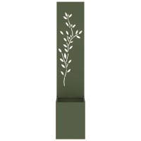 Produktbild för Trädgårds integritetsskärm Blommor Olivgrön 32 x 32 x 150 cm