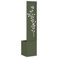 Produktbild för Trädgårds integritetsskärm Blommor Olivgrön 32 x 32 x 150 cm