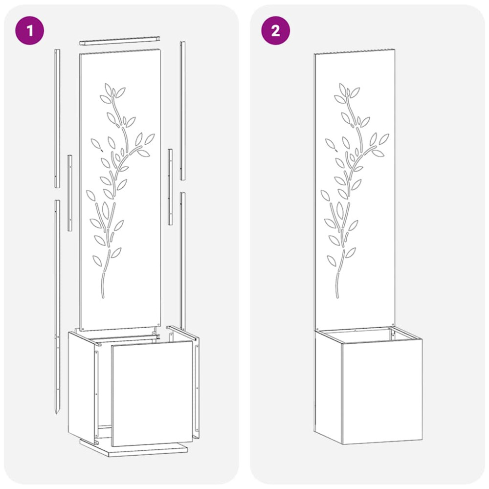 Produktbild för Trädgårds integritetsskärm Blommor Olivgrön 32 x 32 x 150 cm
