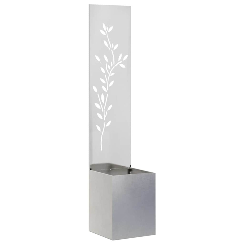 Produktbild för Trädgårds integritetsskärm Blommor Silver 32 x 32 x 150 cm