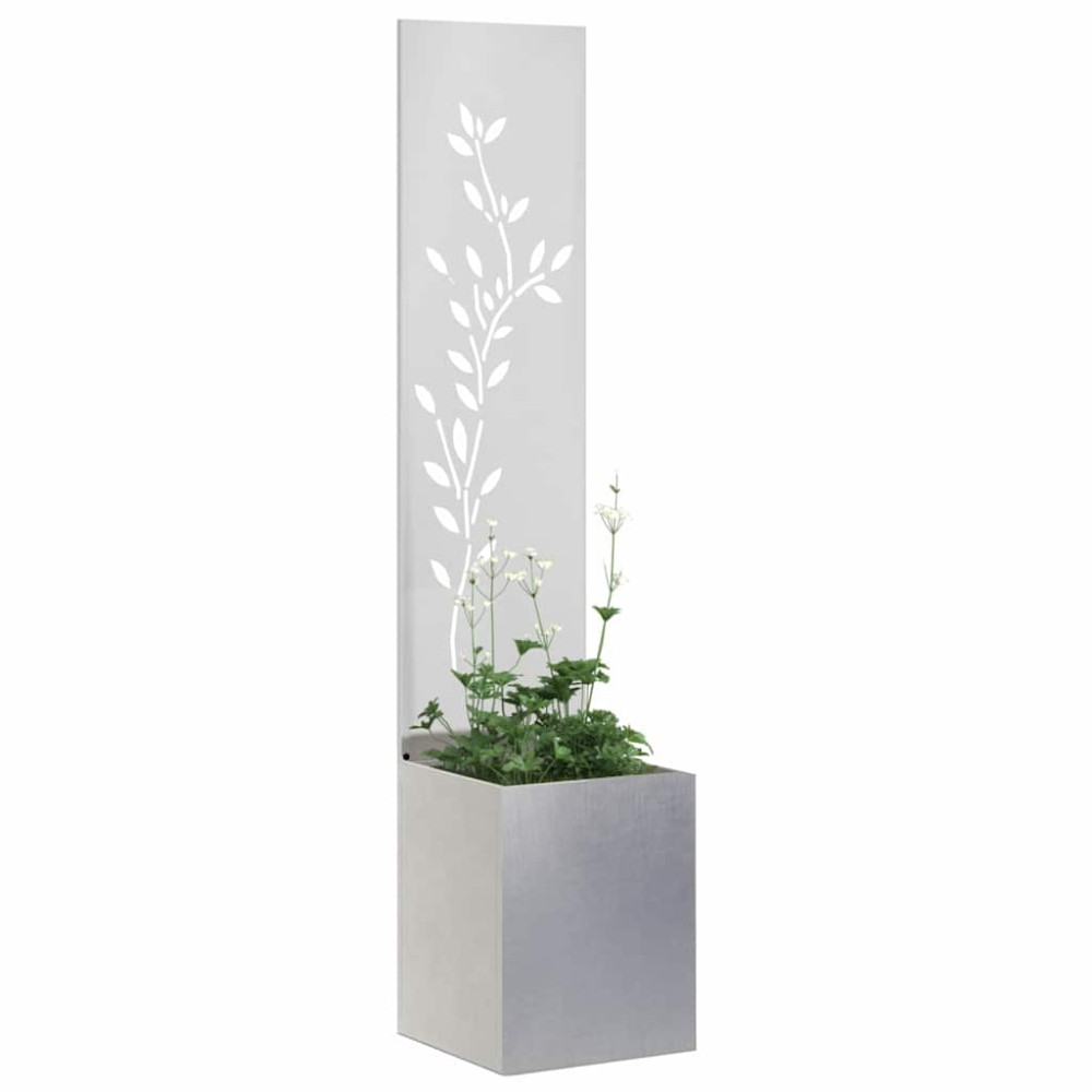 Produktbild för Trädgårds integritetsskärm Blommor Silver 32 x 32 x 150 cm