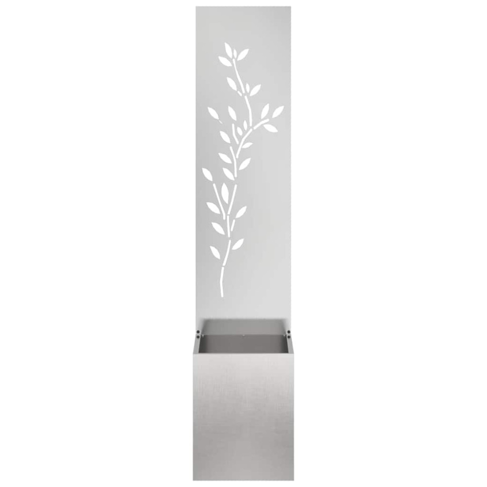Produktbild för Trädgårds integritetsskärm Blommor Silver 32 x 32 x 150 cm