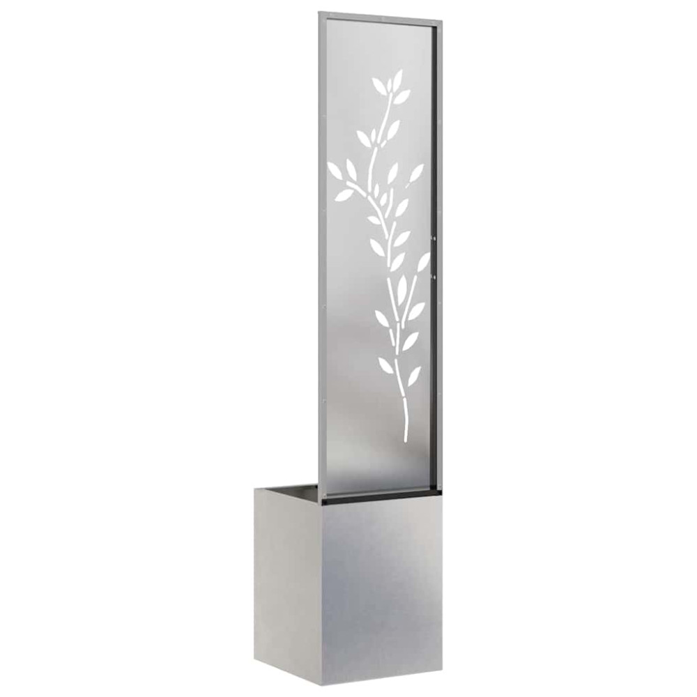 Produktbild för Trädgårds integritetsskärm Blommor Silver 32 x 32 x 150 cm